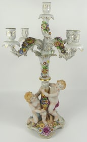 VON SHIERHOLZ 5-ARM PORCELAIN CANDELABRA