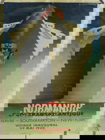 A M CASSANDRA 'NORMANDIE' TRAVEL POSTER