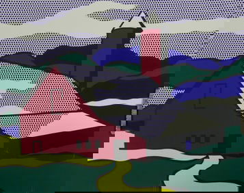 ROY LICHTENSTEIN 'RED BARN II' SERIGRAPH