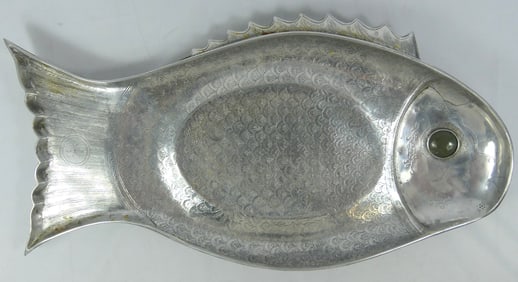 LARGE ARTHUR COURT ALUMINUM FISH SERVING PLATTER