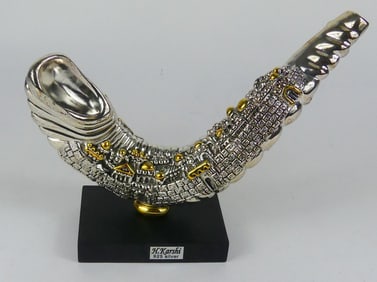 H. KARSHI STERLING SILVER SHOFAR SCULPTURE