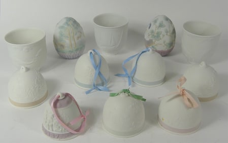 12pc LLADRO PORCELAIN BELLS, CUPS & EGGS