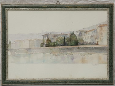 GABRIELE MOSSA MEDITERRANEAN WATERCOLOR ON PAPER