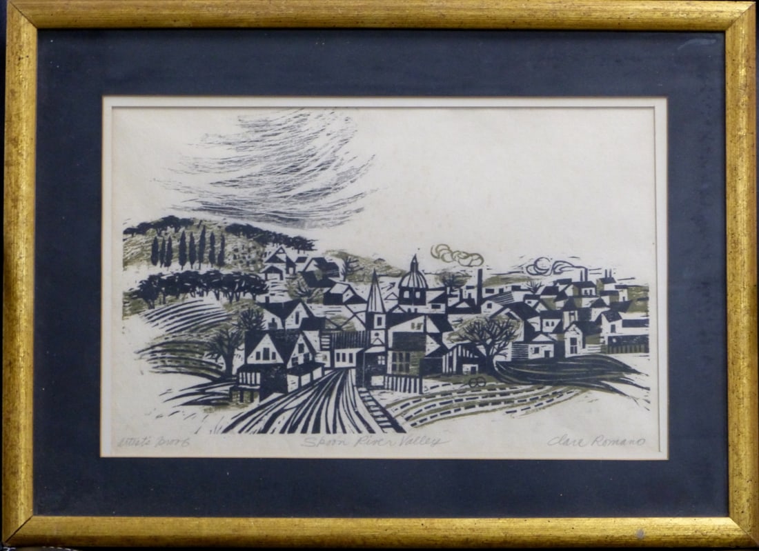 CLARE ROMANO SPOON RIVER VALLEY' WOODCUT A/P (1 of 7)