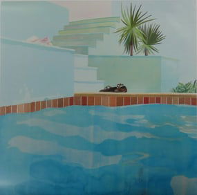 DAVID HOCKNEY 'POOL AND STEPS' LITHOGRAPH