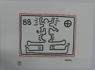 KEITH HARING 'JUMPING FIGURES' LITHOGRAPH
