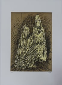 MARIO CEROLI 'ROBED FIGURES' LITHOGRAPH