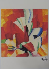FRANTISEK KUPKA 'STUDY ON RED GROUND' LITHOGRAPH