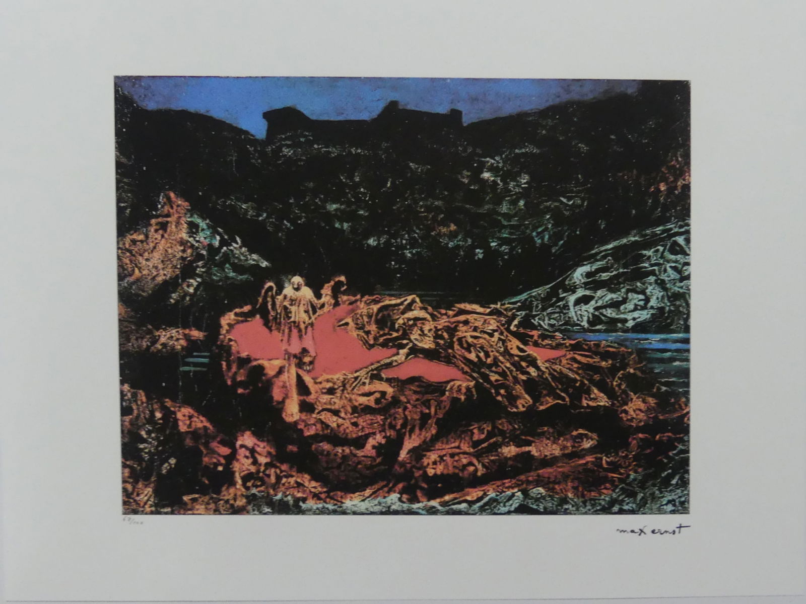 MAX ERNST 'OROBAS' LITHOGRAPH: Max Ernst 'Orobas' lithograph. Signed in the plate lower right. Numbered 67/100 and holds SPADEM blindstamp lower left. Sheet measures 27 1/2" X 19 3/4".
