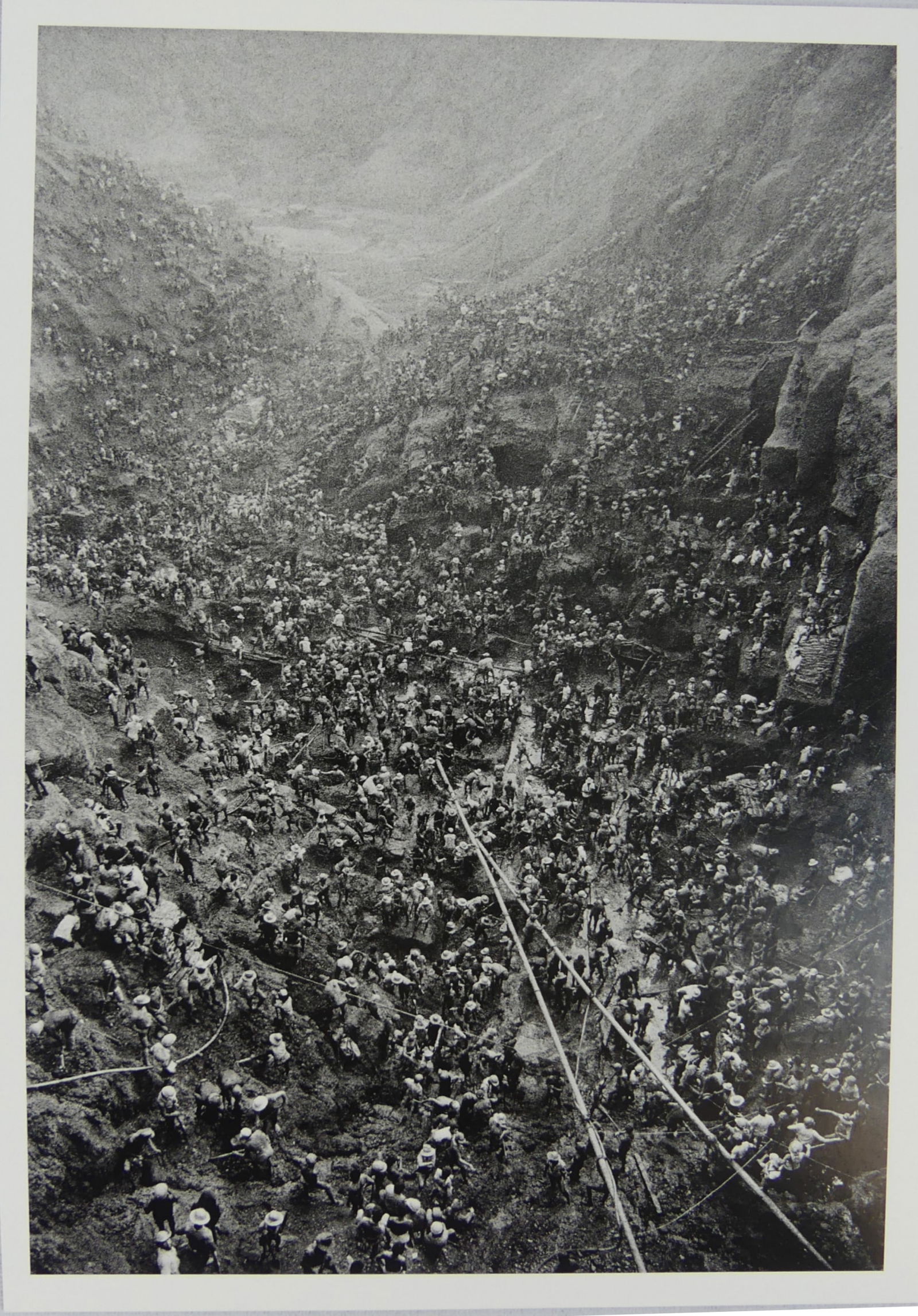 SEBASTIAO SALGADO 'GOLD MINE SERRA PELADA': Sebastiao Salgado 'Gold Mine Serra Pelada' photo print. Mounted. Measures 12 3/8" x 8 3/8".