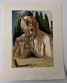 SALVADOR DALI HAND SIGNED WOODCUT