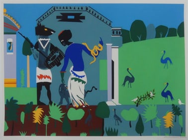 ROMARE BEARDEN 'CIRCE INTO SWINE' LITHOGRAPH