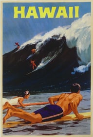 HAWAII SURFING TRAVEL POSTER