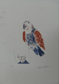 DAVID HOCKNEY 'MY MOTHER WITH PARROT' LITHOGRAPH