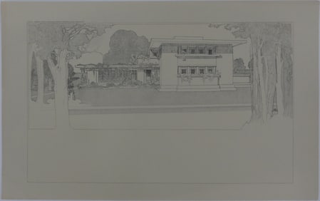 FRANK LLOYD WRIGHT PLATE 67 FLOORPLAN PRINT