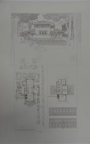 FRANK LLOYD WRIGHT PLATE 66 FLOORPLAN PRINT