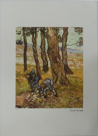VAN GOGH 'TWO DIGGERS AMONG TREES' LITHOGRAPH