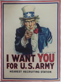 UNCLE SAM 'I WANT YOU' U.S. ARMY RECRUITING POSTER