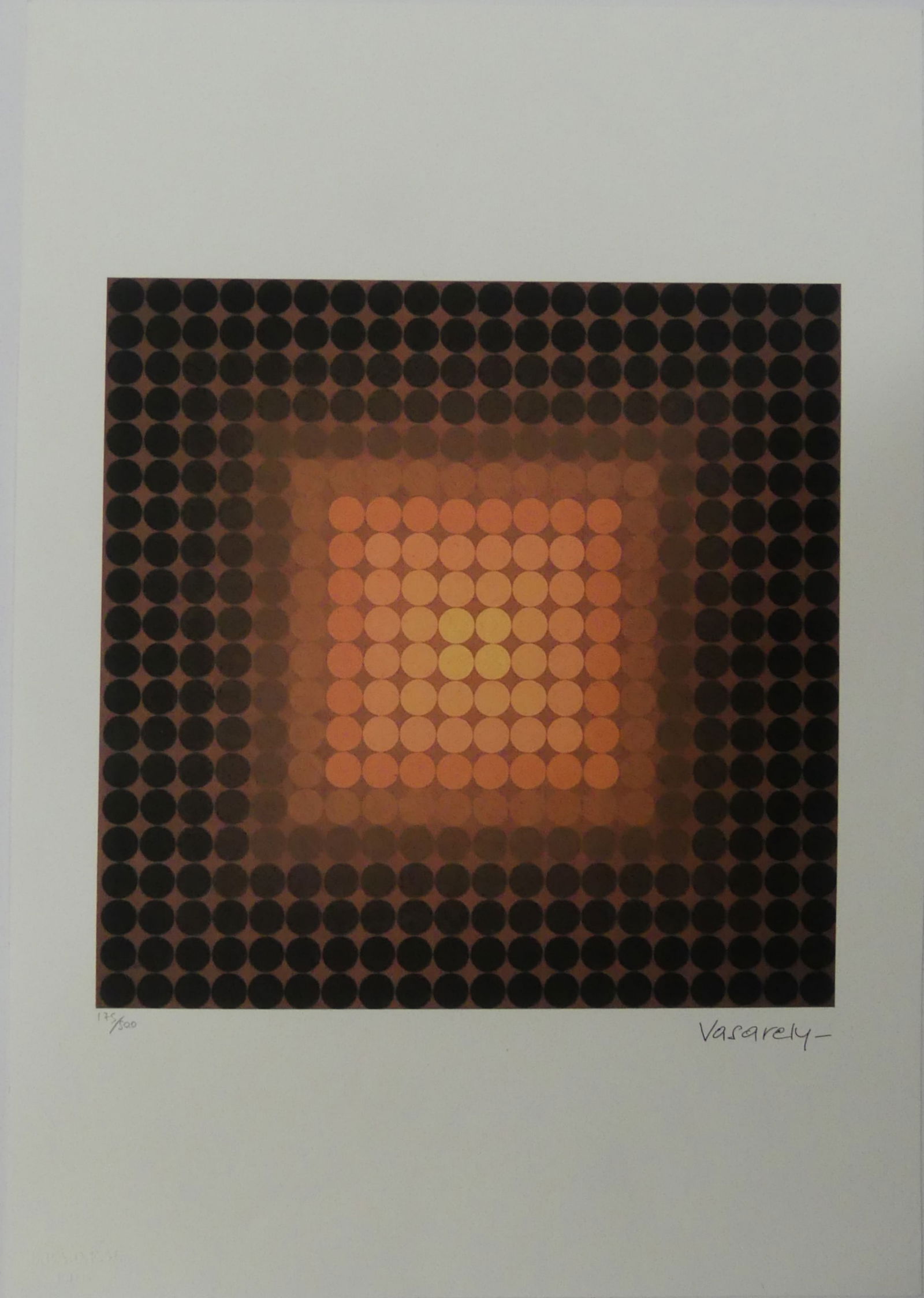 VICTOR VASARELY ABSTRACT ORANGE LITHOGRAPH (1 of 7)