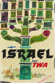 ISRAEL FLY TWA TRAVEL POSTER