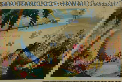 SAN FRANCISCO - HAWAII OVERNIGHT TRAVEL POSTER