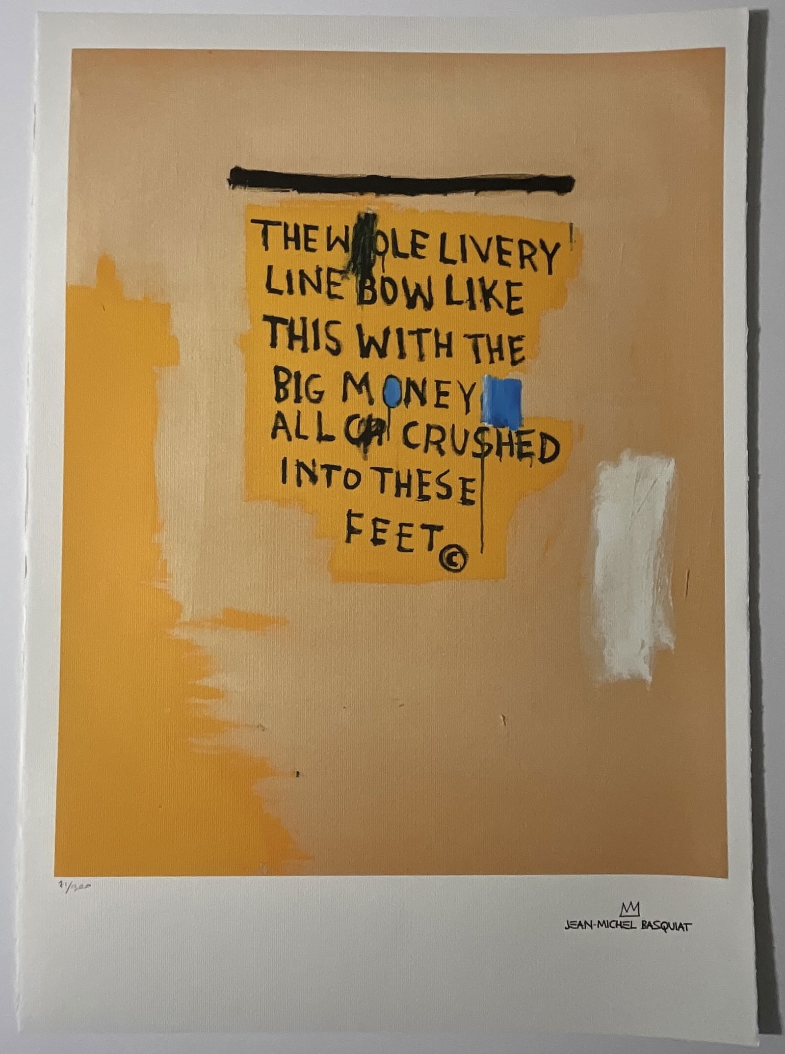 JEAN-MICHEL BASQUIAT 'THE WHOLE DELIVERY' LITHO (1 of 6)