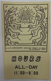 KEITH HARING 'POP SHOP TOKYO' CARD w ILLUSTRATION
