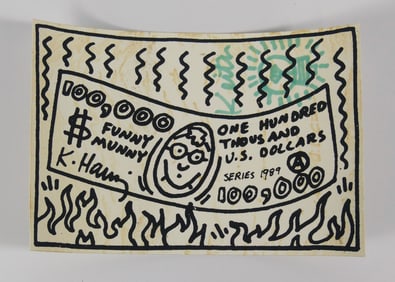 KEITH HARING 'FUNNY MUNNY' SIGNED LITHOGRAPH