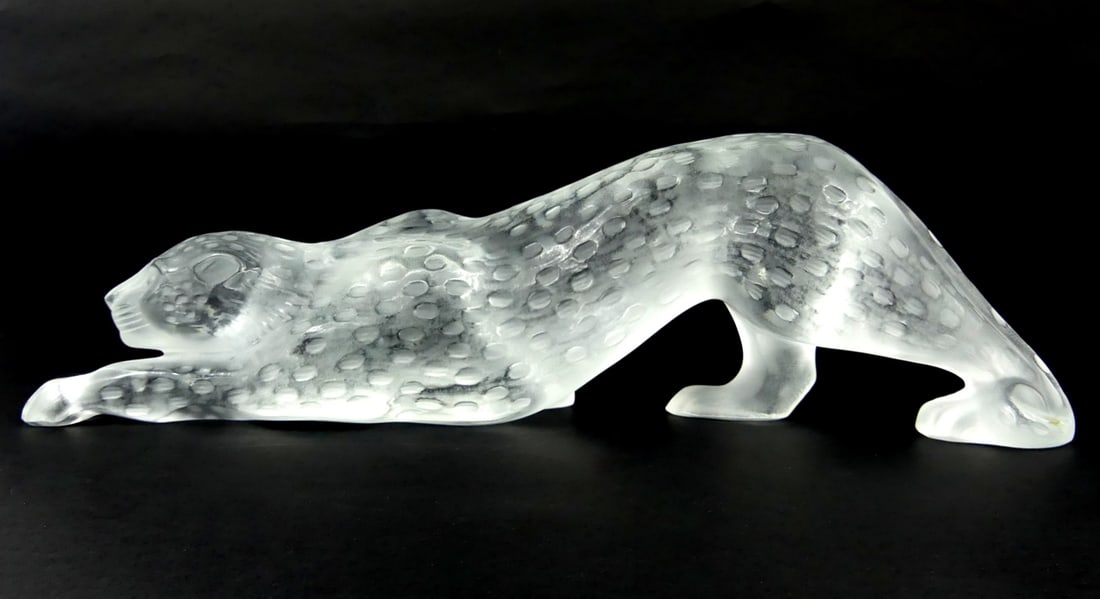 LALIQUE CRYSTAL ZEILA PANTHER SCULPTURE (1 of 8)