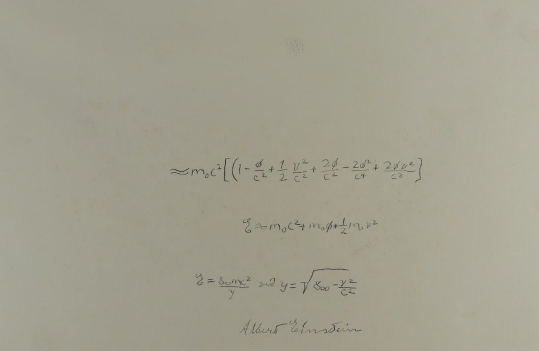 ALBERT EINSTEIN HAND SIGNED EQUATION - 2