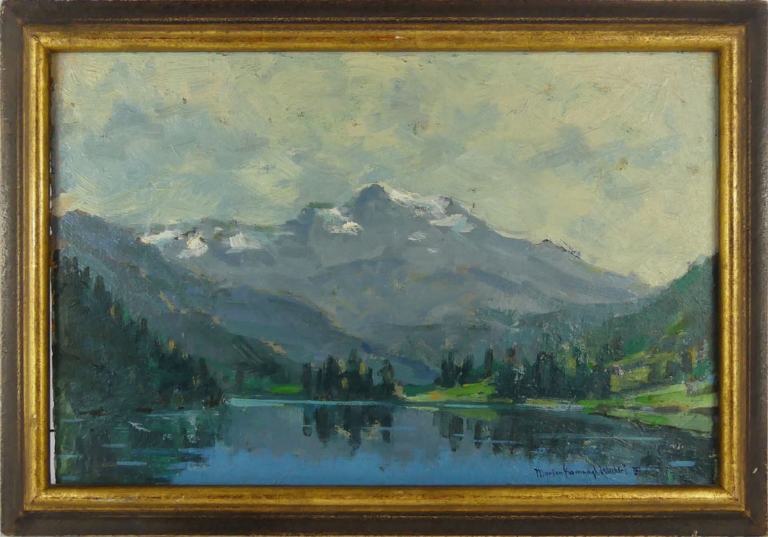 MARION WACHTEL 'MOUNTAIN LANDSCAPE' OIL ON BOARD (1 of 5)