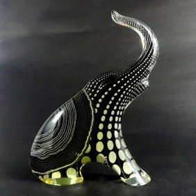 ABRAHAM PALATNIK LUCITE ELEPHANT SCULPTURE