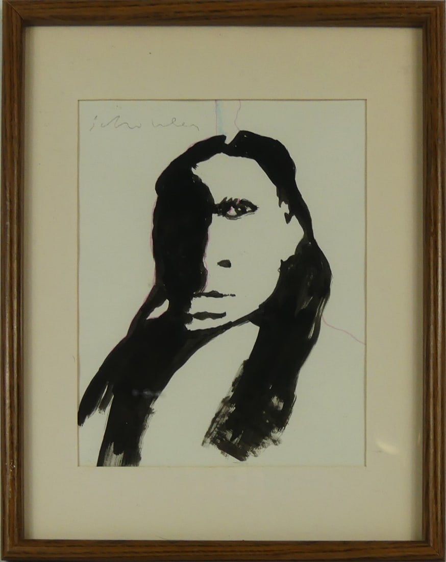 FRITZ SCHOLDER 'INDIAN' INK DRAWING ON PAPER (1 of 6)