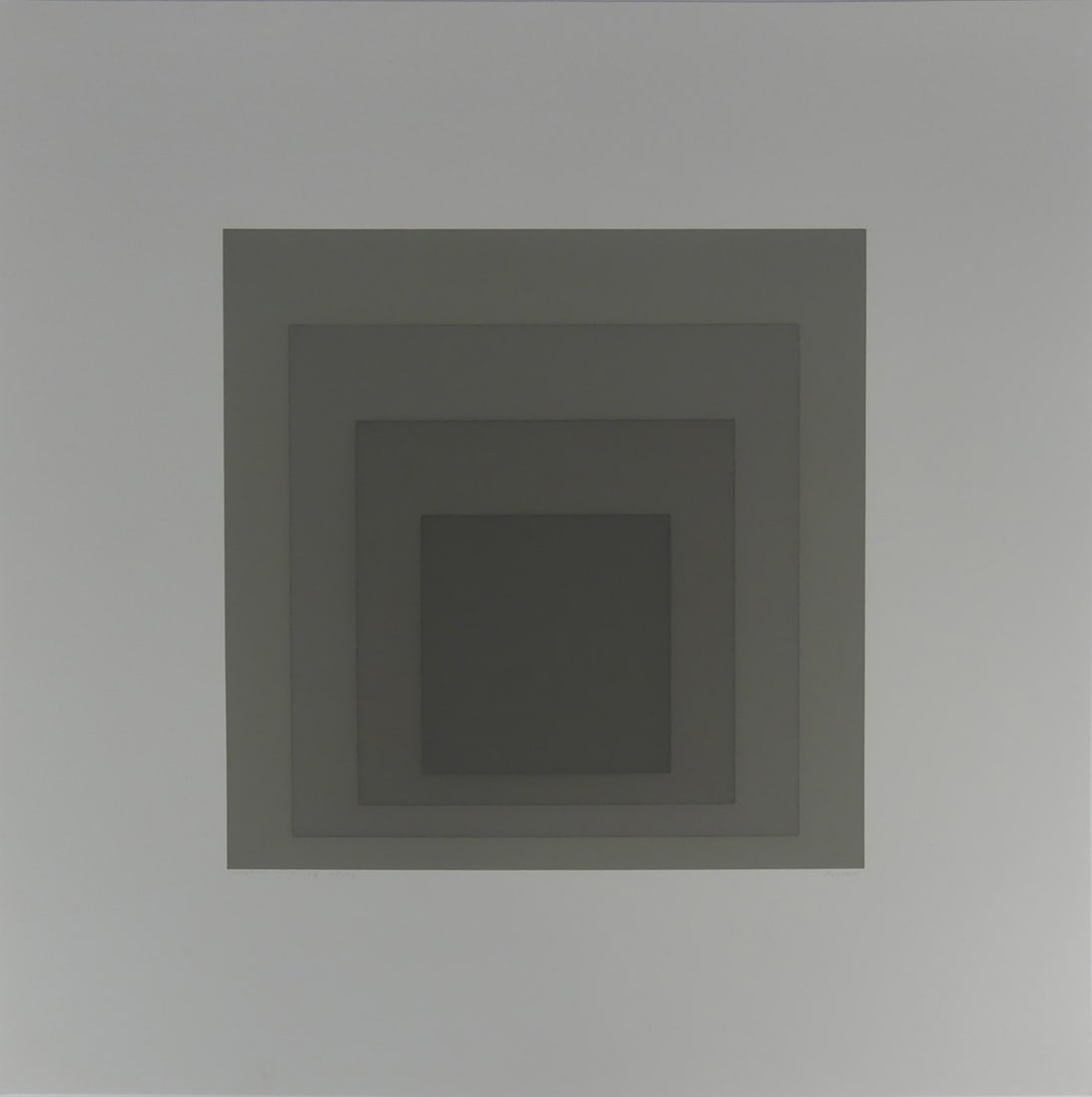 JOSEF ALBERS 'GRAY INSTRUMENTATION I': Josef Albers 'Gray Instrumentation I' print in colors on wove paper. Sheet measures 19" x 18 3/4".