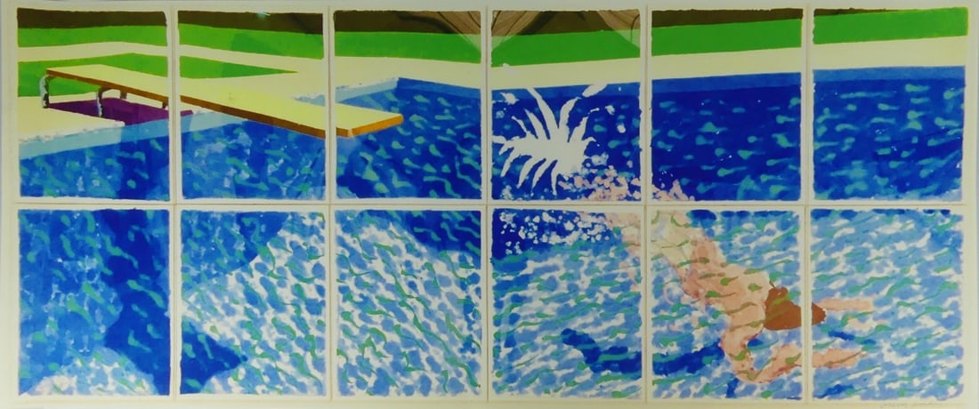 DAVID HOCKNEY 'DIVER PAPER POOL' SIGNED LITHOGRAPH (1 of 6)