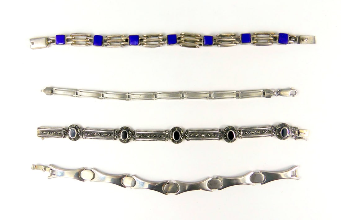 4pc STERLING SILVER BRACELETS (1 of 6)