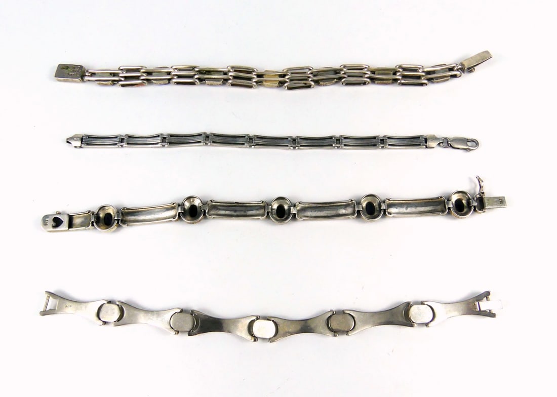 4pc STERLING SILVER BRACELETS - 2