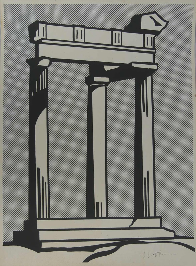 ROY LICHTENSTEIN 'TEMPLE' OFFSET LITHOGRAPH (1 of 7)