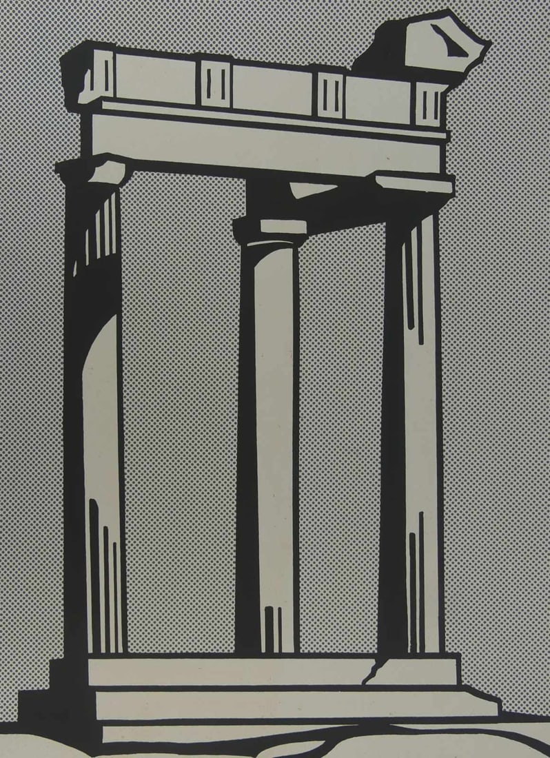 ROY LICHTENSTEIN 'TEMPLE' OFFSET LITHOGRAPH - 2