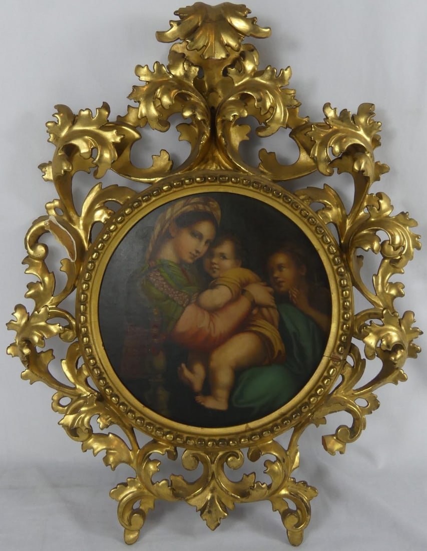 MADONNA DELLA SEGGIOLA OIL PAINTING ON BOARD (1 of 7)
