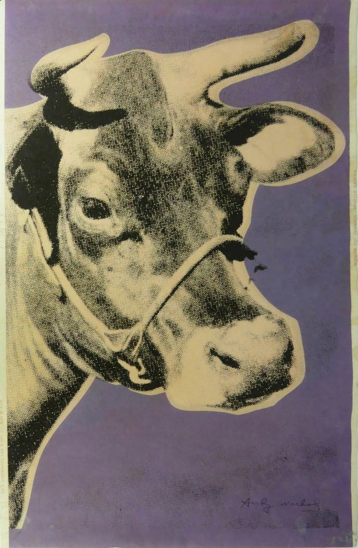 ANDY WARHOL 'COW' PURPLE SIGNED LITHOGRAPH (1 of 8)