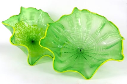 2pc DALE CHIHULY [AFTER] ART GLASS SEA FORM