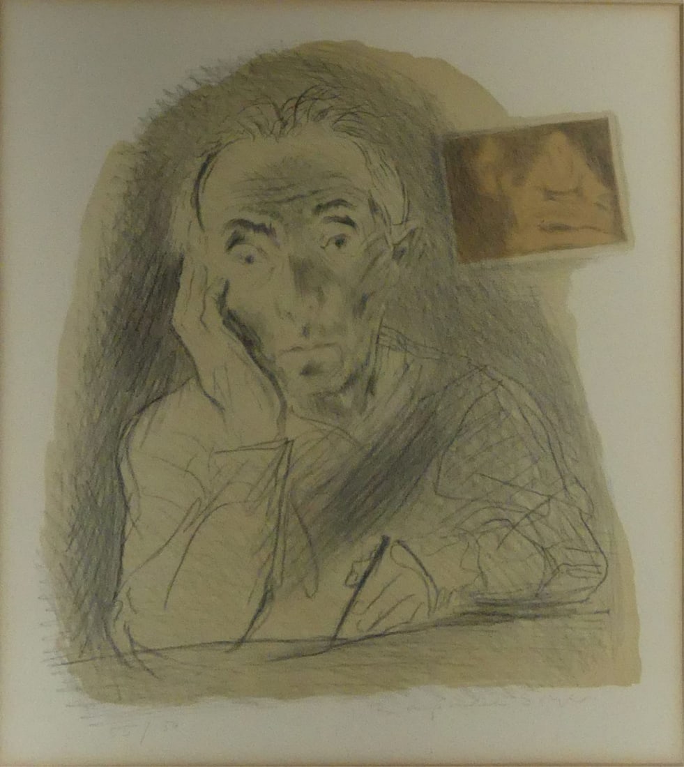 RAPHAEL SOYER 'SELF-PORTRAIT' LITHOGRAPH - 2