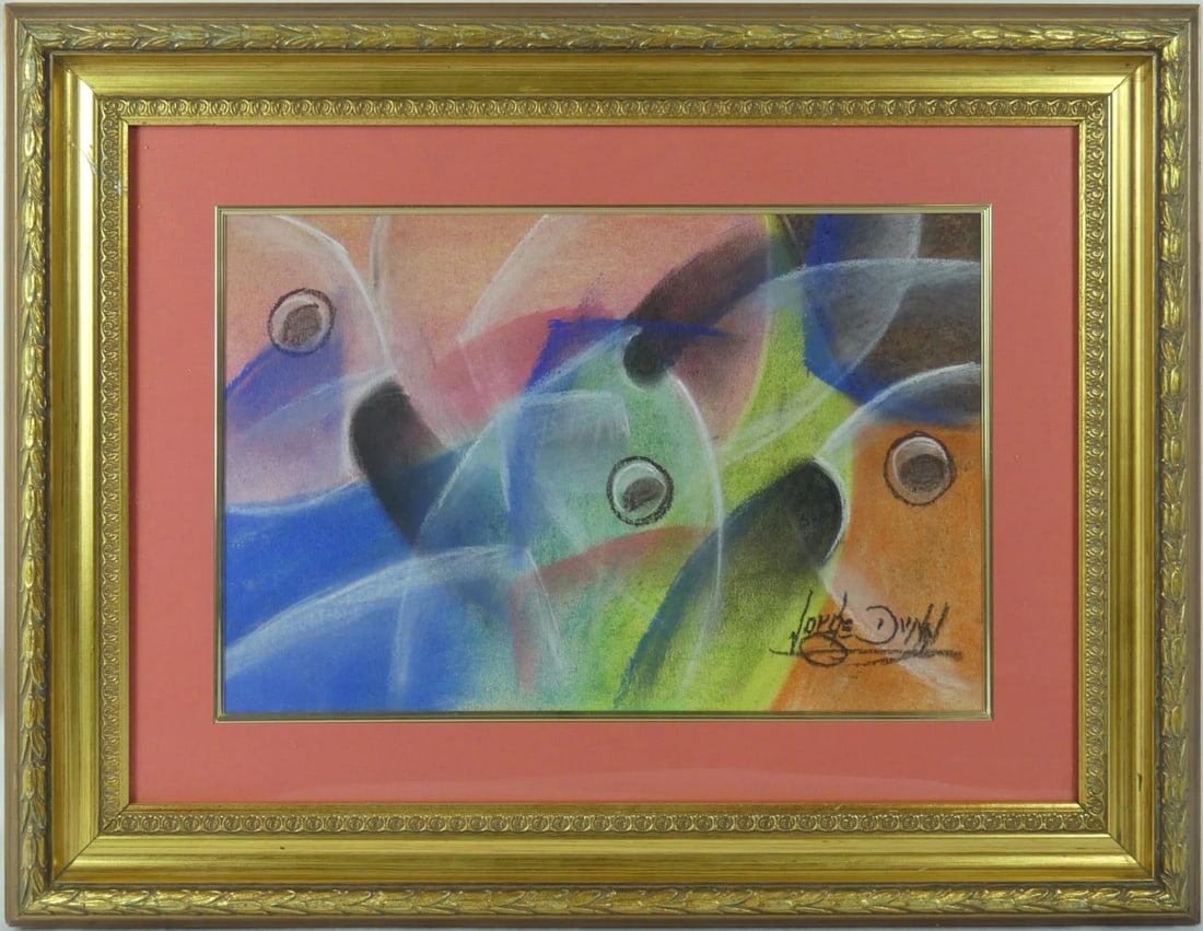 JORGE DUNN ABSTRACT PASTEL ON PAPER (1 of 5)