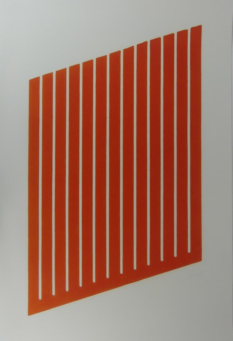 DONALD JUDD 'GRID DESIGN' PRINT IN CADMIUM RED (1 of 5)