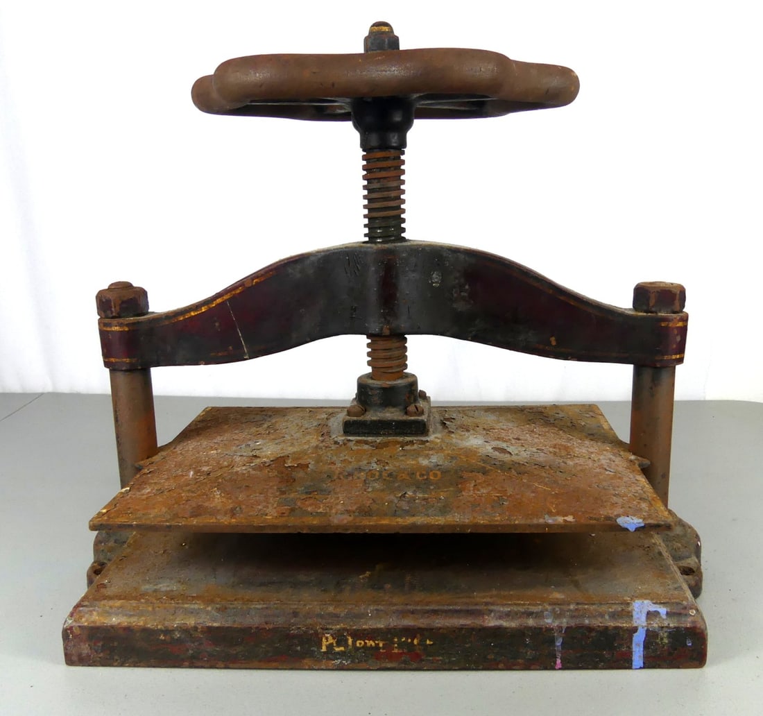 R. HOE & CO NEW YORK ANTIQUE BOOK PRESS (1 of 8)