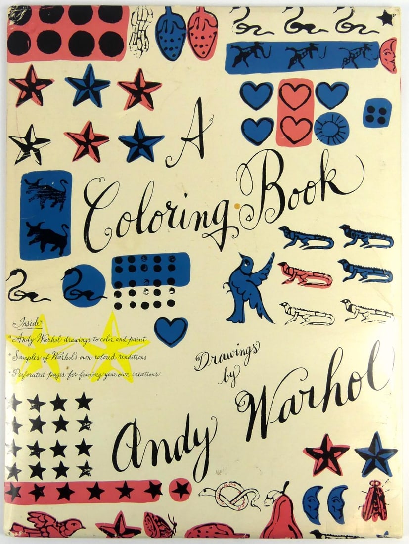 ANDY WARHOL COLORING BOOK: Andy Warhol 'A Coloring Book - Drawings by Andy Warhol'. Includes portfolio / cover. Measures 20" x 15".