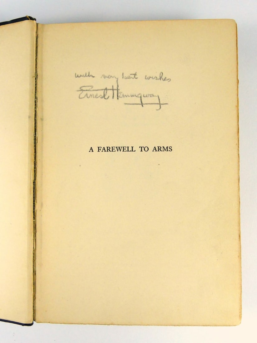 ERNEST HEMINGWAY 'A FAREWELL TO ARMS' SIGNED BOOK (1 of 9)