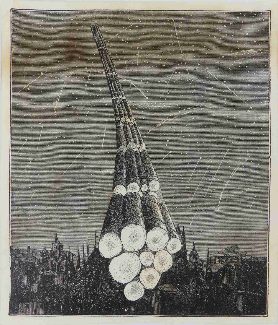 MAX ERNST 'LE CIEL SE DECOUVRE' ENGRAVING: Max Ernst 'Le Ciel se decouvre deux fois I' engraving. Sheet measures 6 1/4" x 5 3/8".