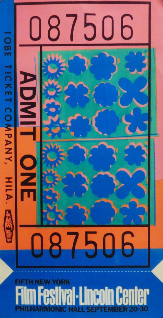 ANDY WARHOL TICKET STUB POSTER (1 of 5)
